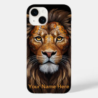 Mosaic Lion Stained Glass Portrait