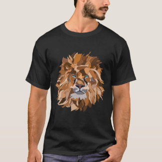 Mosaic Lion with Aqua Eyes  T-Shirt