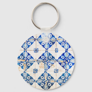 mosaic lisbon blue decoration portugal old tile po key ring