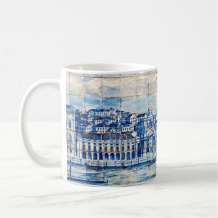 mosaic lisbon blue painting tile porcelain pattern coffee mug