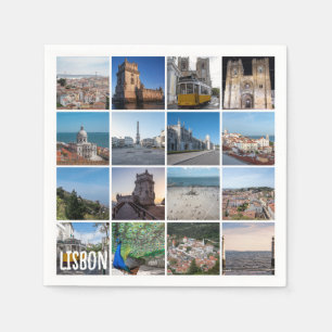 Mosaic Lisbon photos, Portugal Napkin