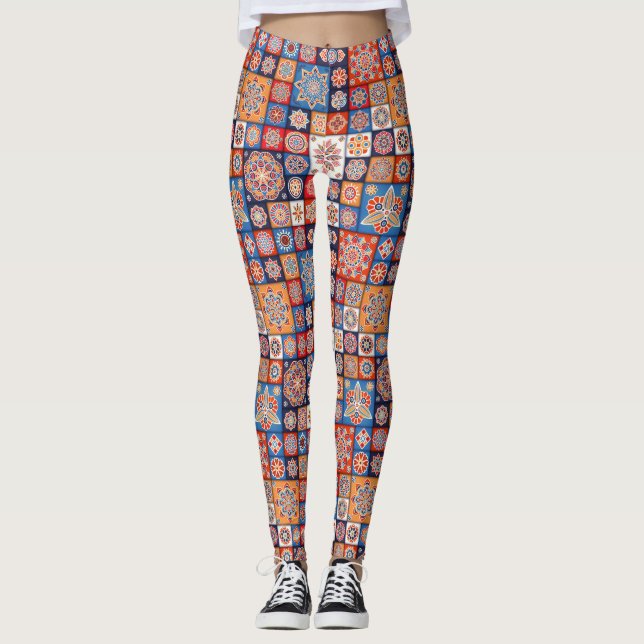 Mosaic Love - Power Yoga Leggings (Front)