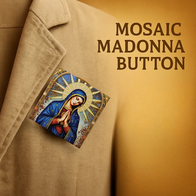 Mosaic Madonna 15 Cm Square Badge (Creator Uploaded)