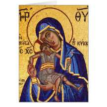 Mosaic Madonna & Child Icon, Blank Inside