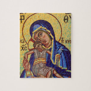 Mosaic Madonna & Child Icon Jigsaw Puzzle