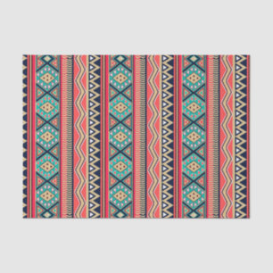 Mosaic Magic Tribal Stripe Pattern Tissue Paper