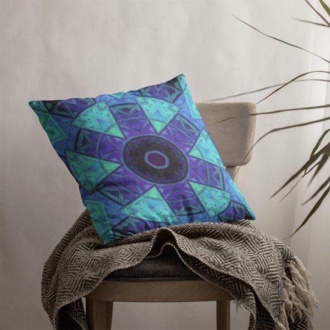 Mosaic Mandala Blue and Purple Cushion (Creator Uploaded)
