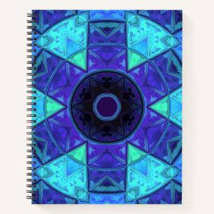 Mosaic Mandala Blue and Purple Notebook