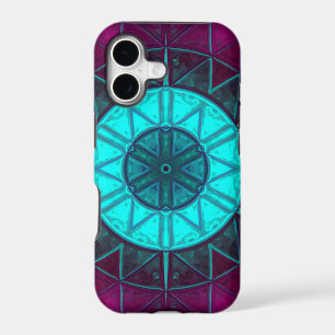Mosaic Mandala Flower Blue and Purple