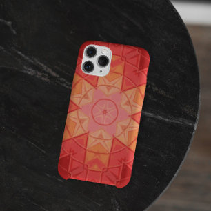 Mosaic Mandala Flower Red and Orange iPhone 11 Case