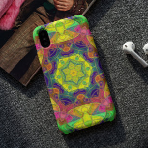Mosaic Mandala Flower Yellow Blue and Green iPhone 11 Case
