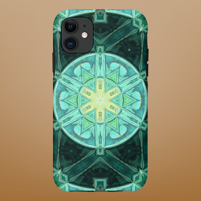 Mosaic Mandala Teal and Yellow Case-Mate iPhone Case (Creator Uploaded)
