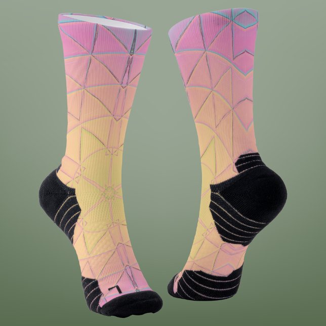 Mosaic Mandala Yellow Pink and Blue Socks (Creator Uploaded)