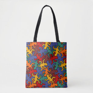 Mosaic Mirror Geckos Pattern - earth coloured Tote Bag
