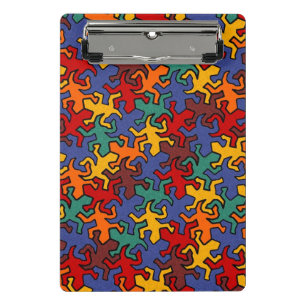 Mosaic Mirror Geckos Pattern - earth colours Mini Clipboard