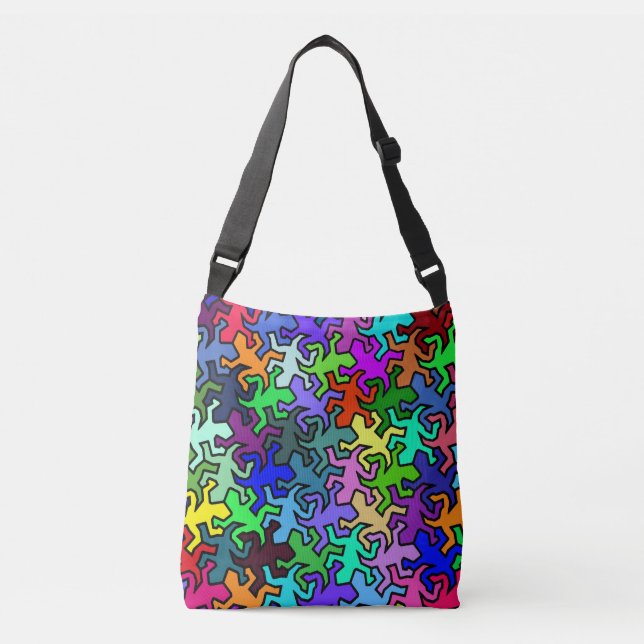 Mosaic Mirror Geckos Pattern - multi coloured Crossbody Bag (Front)