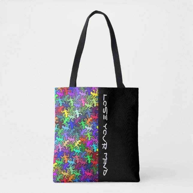 Mosaic Mirror Geckos Pattern - multi coloured Tote Bag (Front)