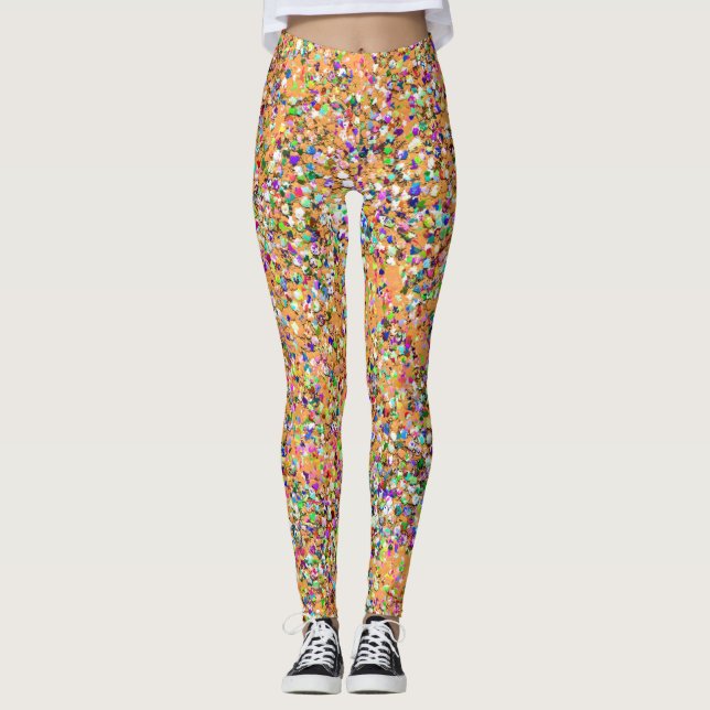 Mosaic Modern Grit Glitter Leggings (Front)