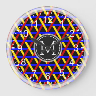 Mosaic Modern Monogram #15 Large Clock