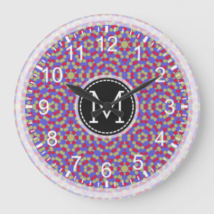 Mosaic Modern Monogram #16 Large Clock