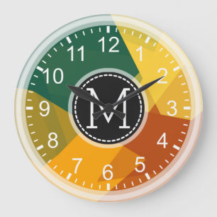 Mosaic Modern Monogram Large Clock