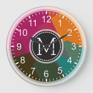 Mosaic Modern Monogram Large Clock