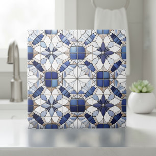 Mosaic Moroccan Tile Pattern#2 Blue White ID1078