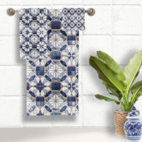 Mosaic Moroccan Tile Pattern#2 Blue White ID1078