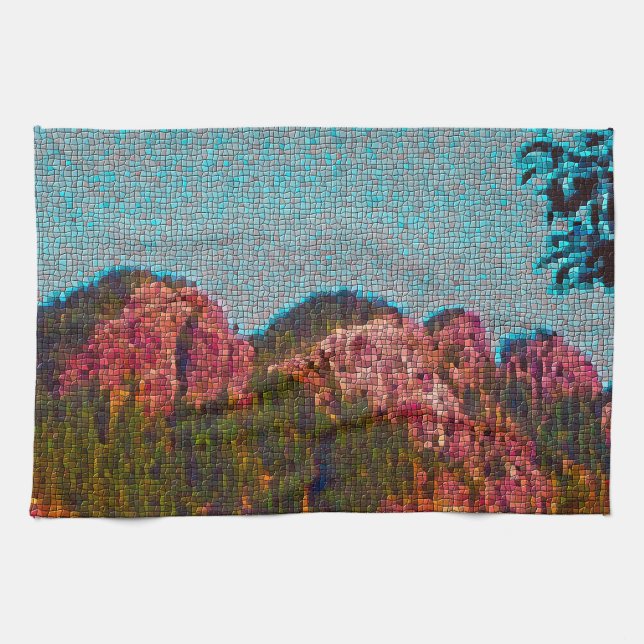 Mosaic Mountain Tea Towel (Horizontal)