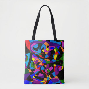 MOSAIC MULTI COLORED VIBRANT TOTE BAG