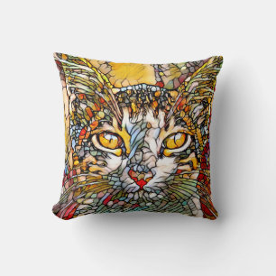 Mosaic Multicolor Cat 697 Cushion