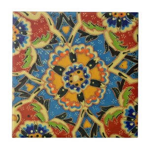 Mosaic of flowers tile