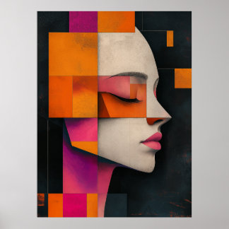 Mosaic of Her Silence — Painterly Blocks Poster