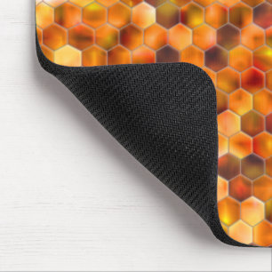 Mosaic of hexagons on spots in reddish tones throw mouse mat