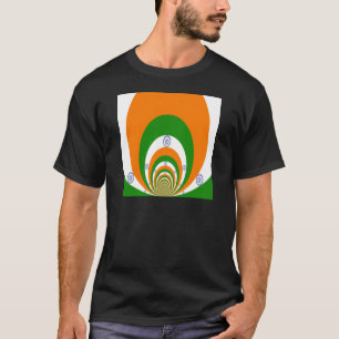 Mosaic of Majesty: India's Flag in a Kaleidoscope T-Shirt