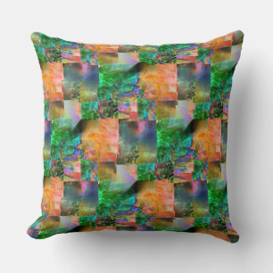 Mosaic of messy textures with detachment illusion cushion