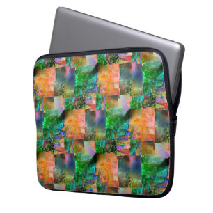 Mosaic of messy textures with detachment illusion laptop sleeve