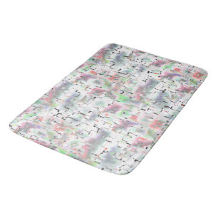 Mosaic of paper in opaque colours and small drizzl bath mat