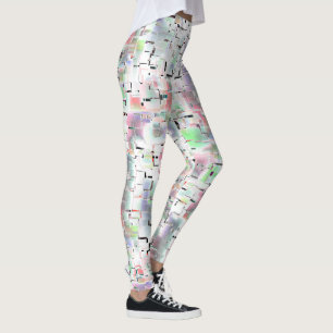 Mosaic of paper in opaque colours and small drizzl leggings