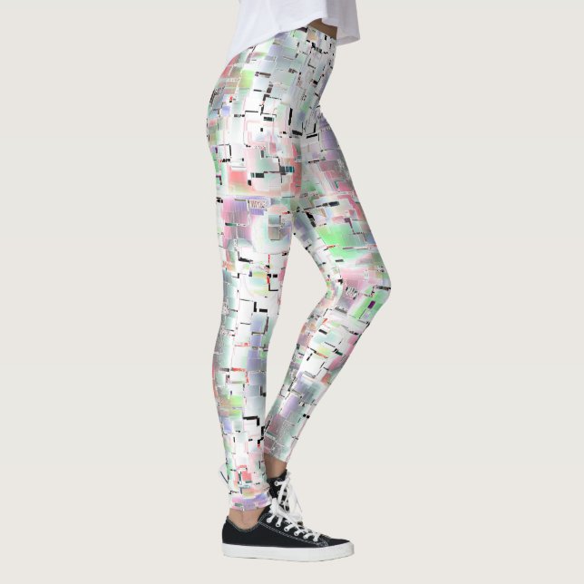 Mosaic of paper in opaque colours and small drizzl leggings (Right)