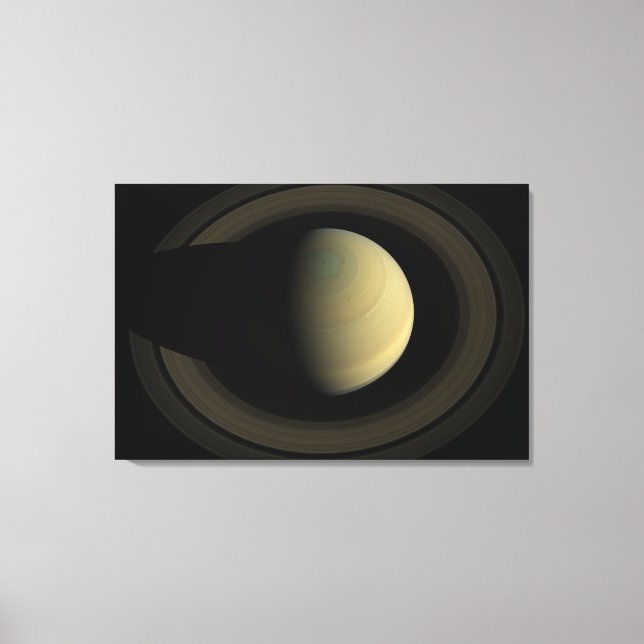 Mosaic Of Planet Saturn And Its Main Rings. Canvas Print (Front)