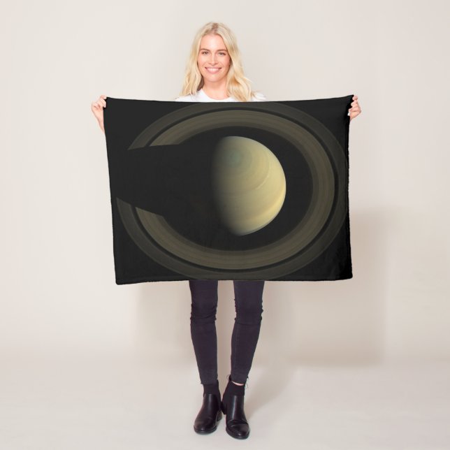 Mosaic Of Planet Saturn And Its Main Rings. Fleece Blanket (In Situ)