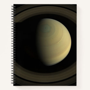 Mosaic Of Planet Saturn And Its Main Rings. Notebook