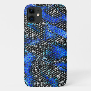 Mosaic of small convex in blue to grey and black  iPhone 11 case