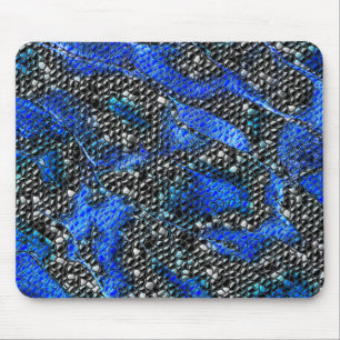 Mosaic of small convex in blue to grey and black  mouse mat