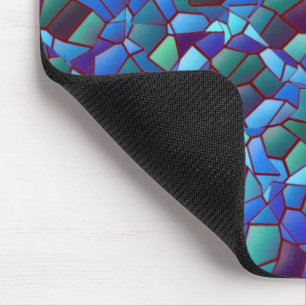 Mosaic of spattered or smoked lilac blue and green mouse mat