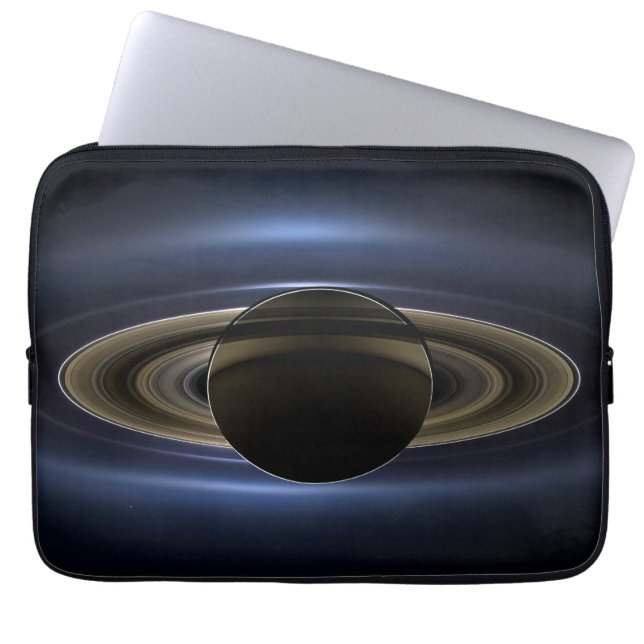 Mosaic Of The Saturn System Backlit By The Sun. Laptop Sleeve (Front)