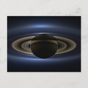 Mosaic Of The Saturn System Backlit By The Sun. Postcard