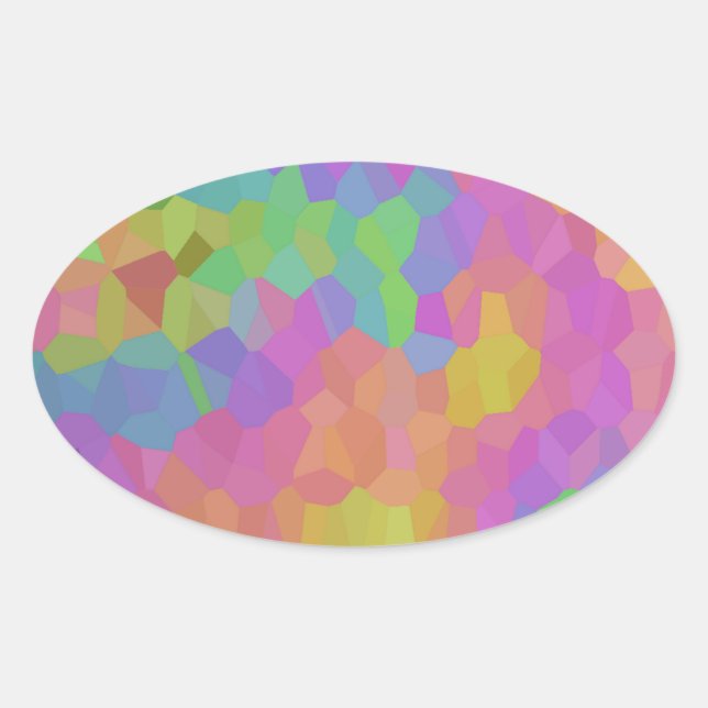 Mosaic Oil Slick Oval Sticker (Front)