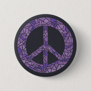Mosaic Ombre Peace Sign Lavender Purple Buttons